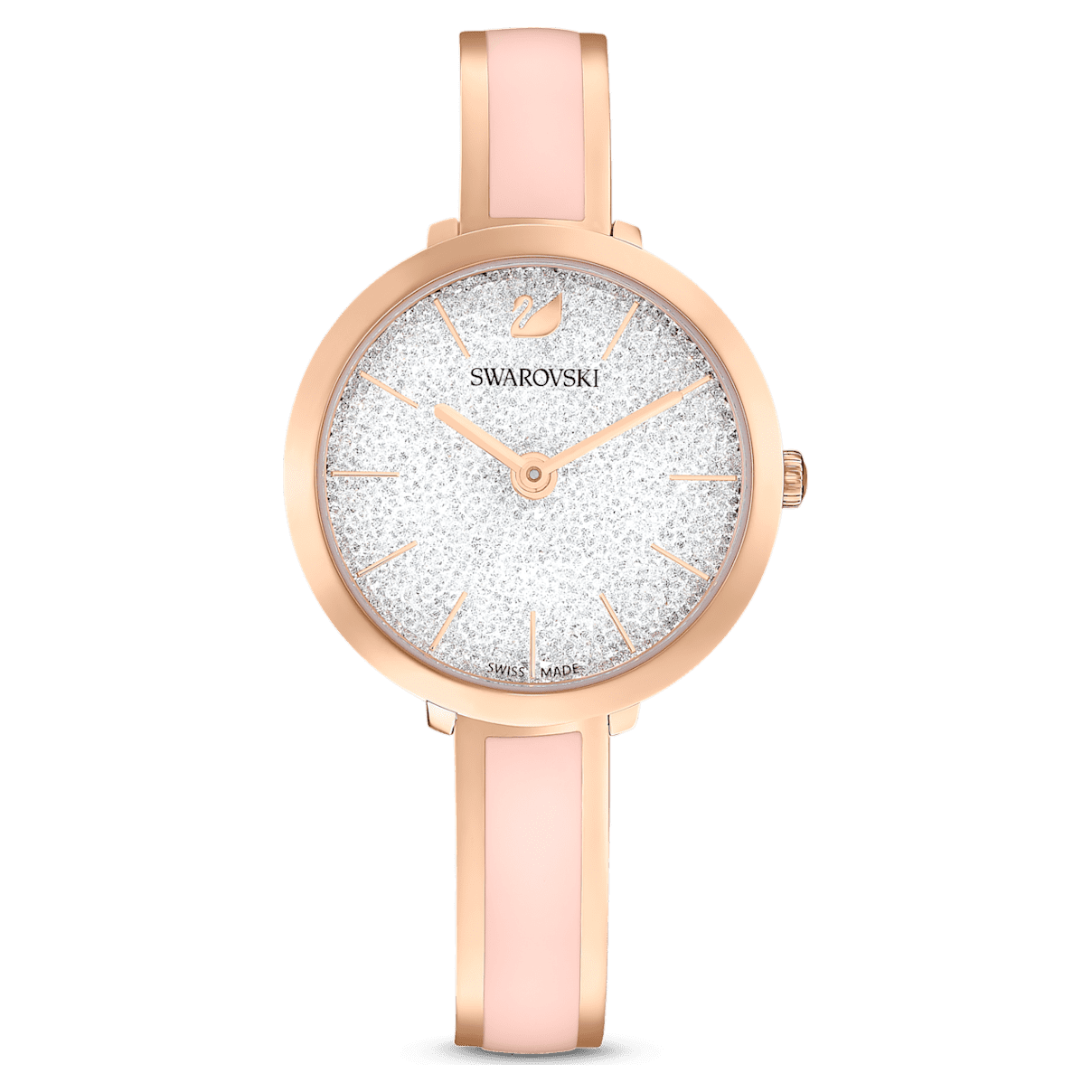

Swarovski Crystalline Delight 腕表, 瑞士制造, 金属手链, 粉红色, 玫瑰金色调润饰