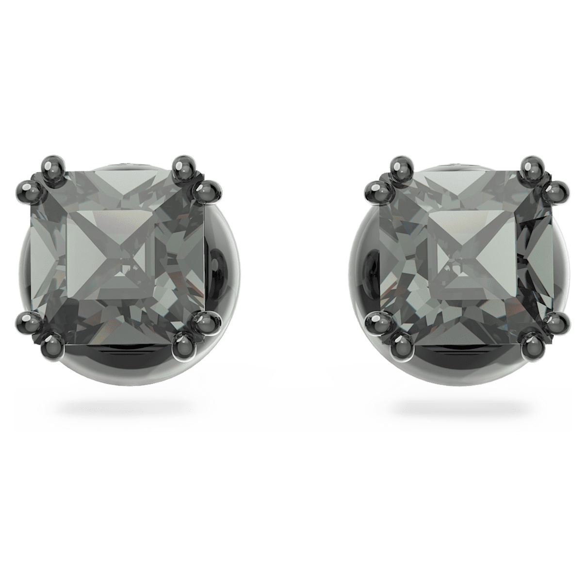 

Swarovski Millenia 耳钉, 方形切割, 黑色, 镀钌