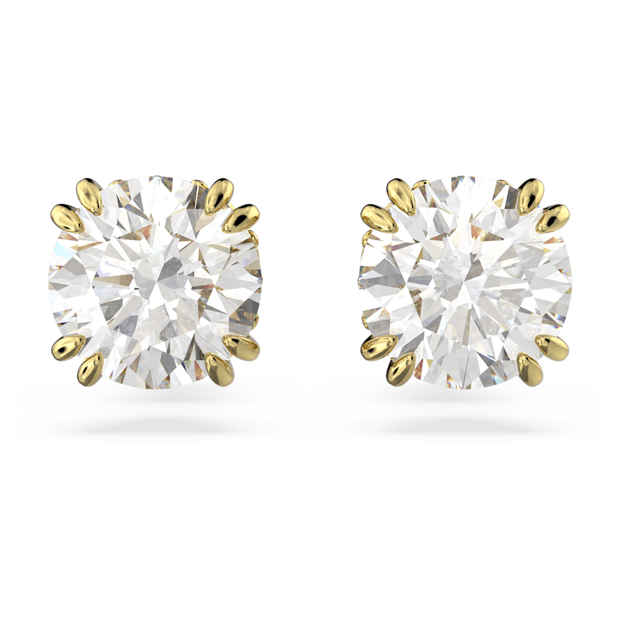 

Swarovski Constella 耳钉, 圆形切割, 白色, 镀金色调