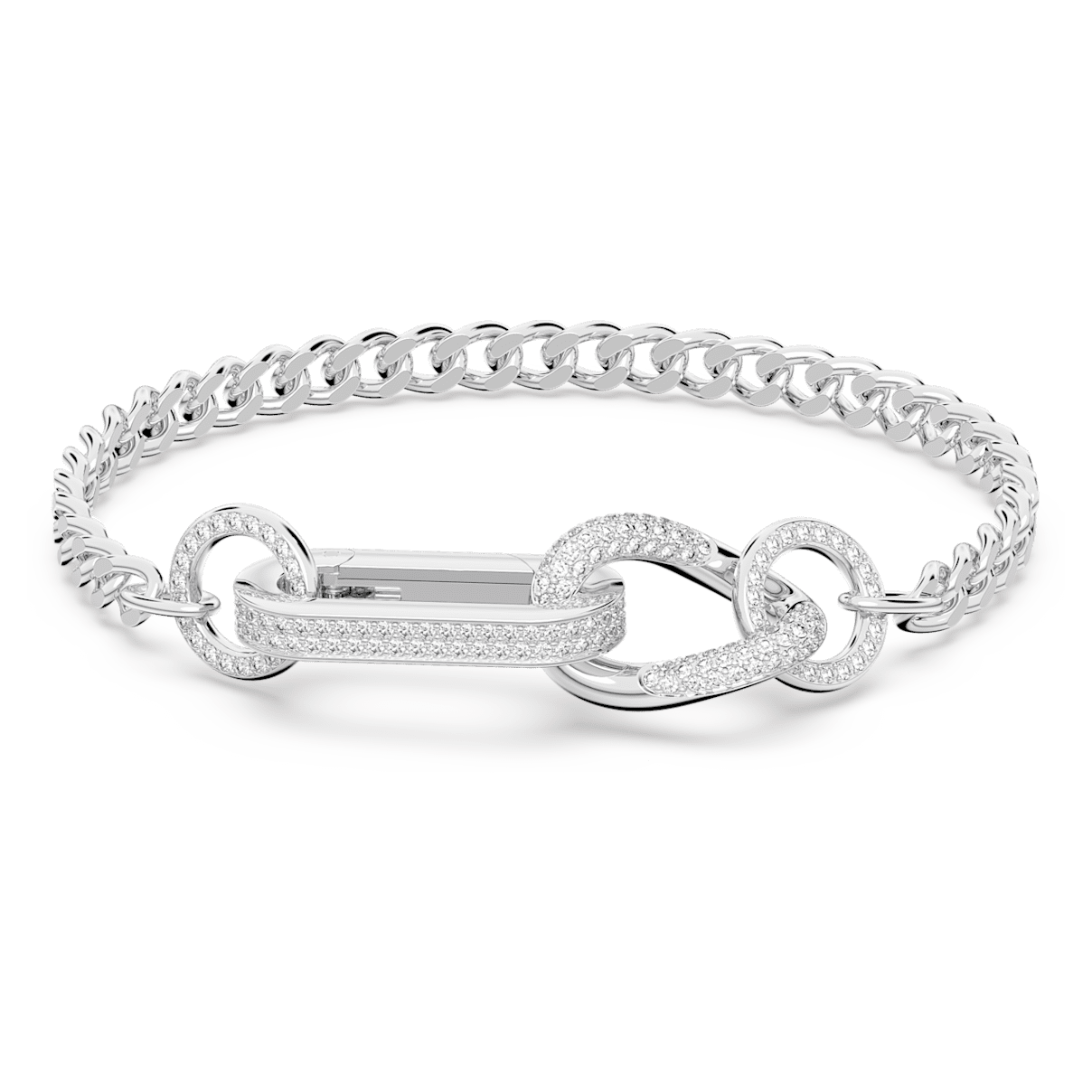 

Swarovski Dextera 手链, 密鑲, 混合連結, 白色, 镀铑