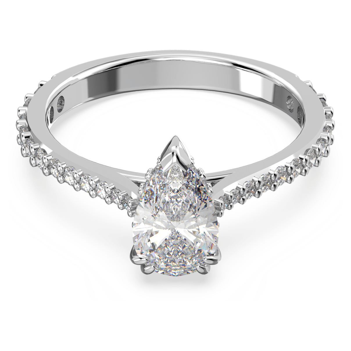 

Swarovski Millenia 个性戒指, 梨形切割，密镶, 白色, 镀铑