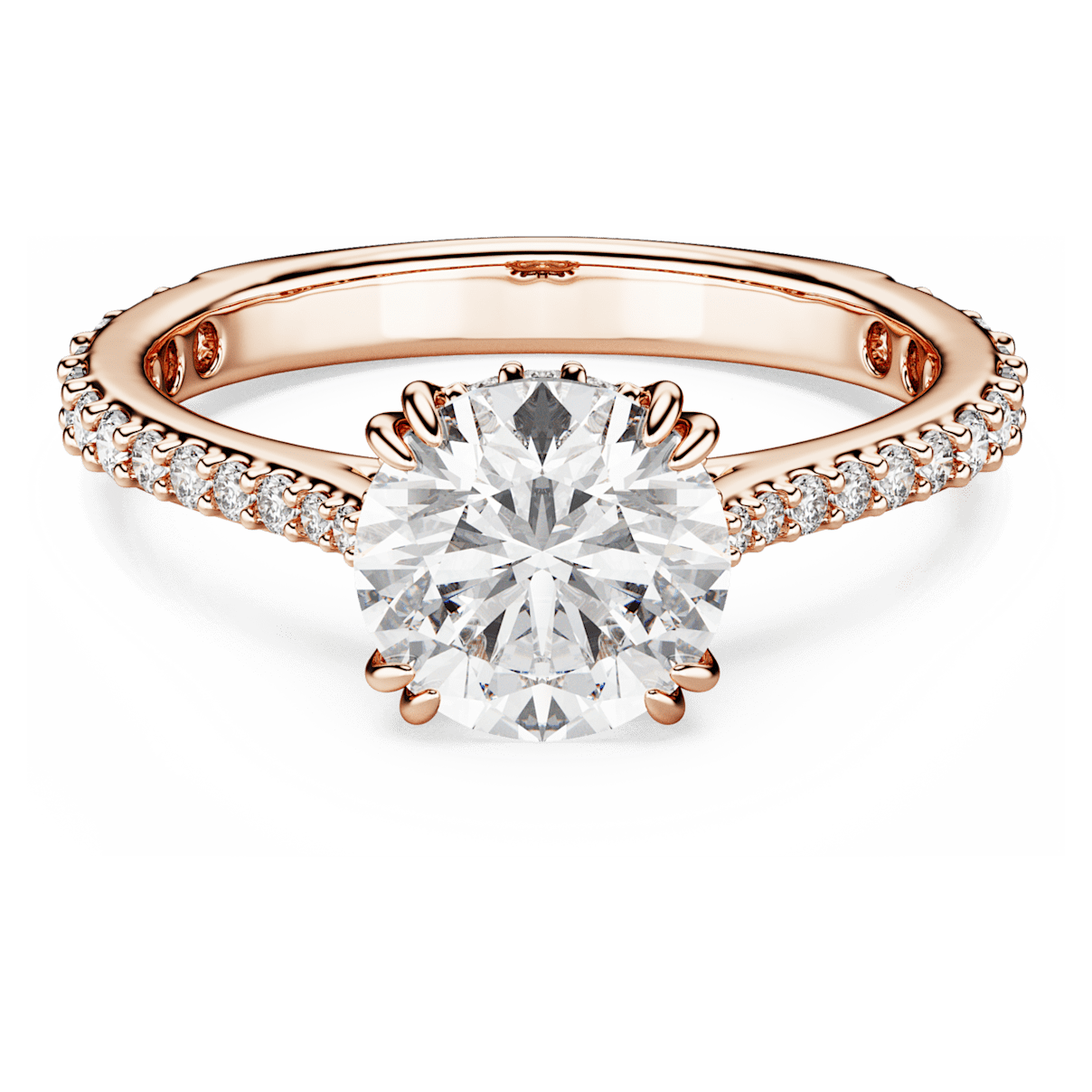 

Swarovski Constella 个性戒指, 公主切割，密镶, 白色, 镀玫瑰金色调