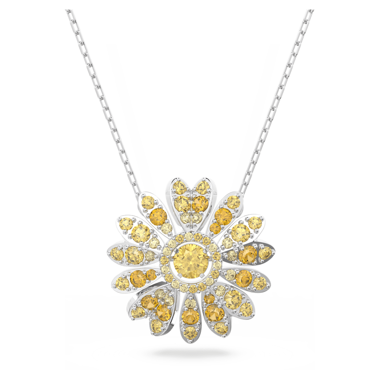 

Swarovski Eternal Flower 链坠, 花朵, 黄色, 镀铑