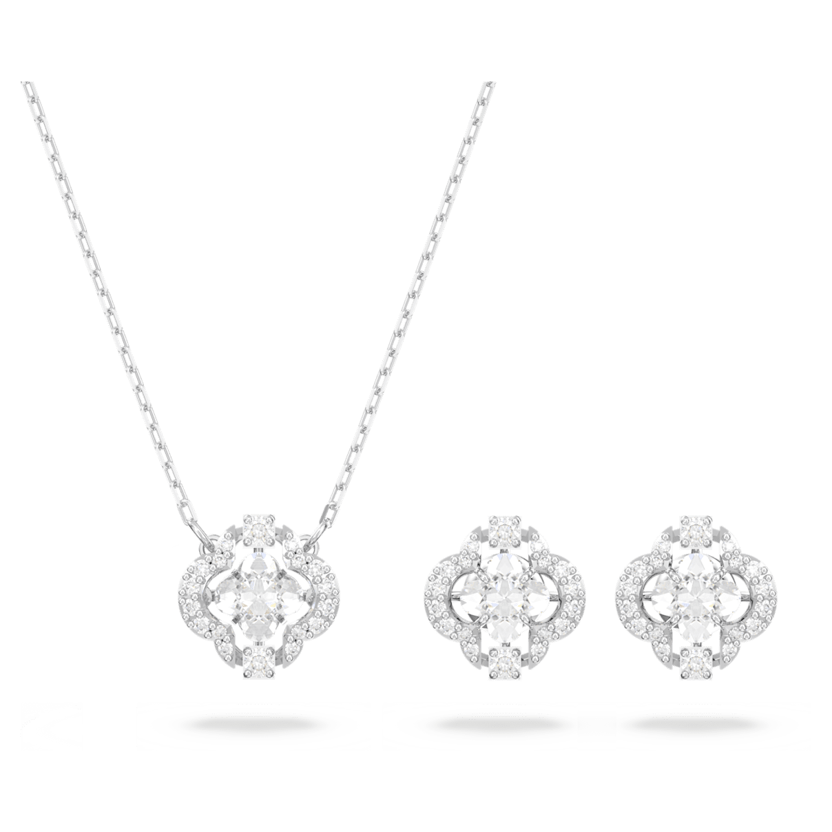 

Swarovski Sparkling Dance 套装, 混合切割, 幸运草, 白色, 镀铑