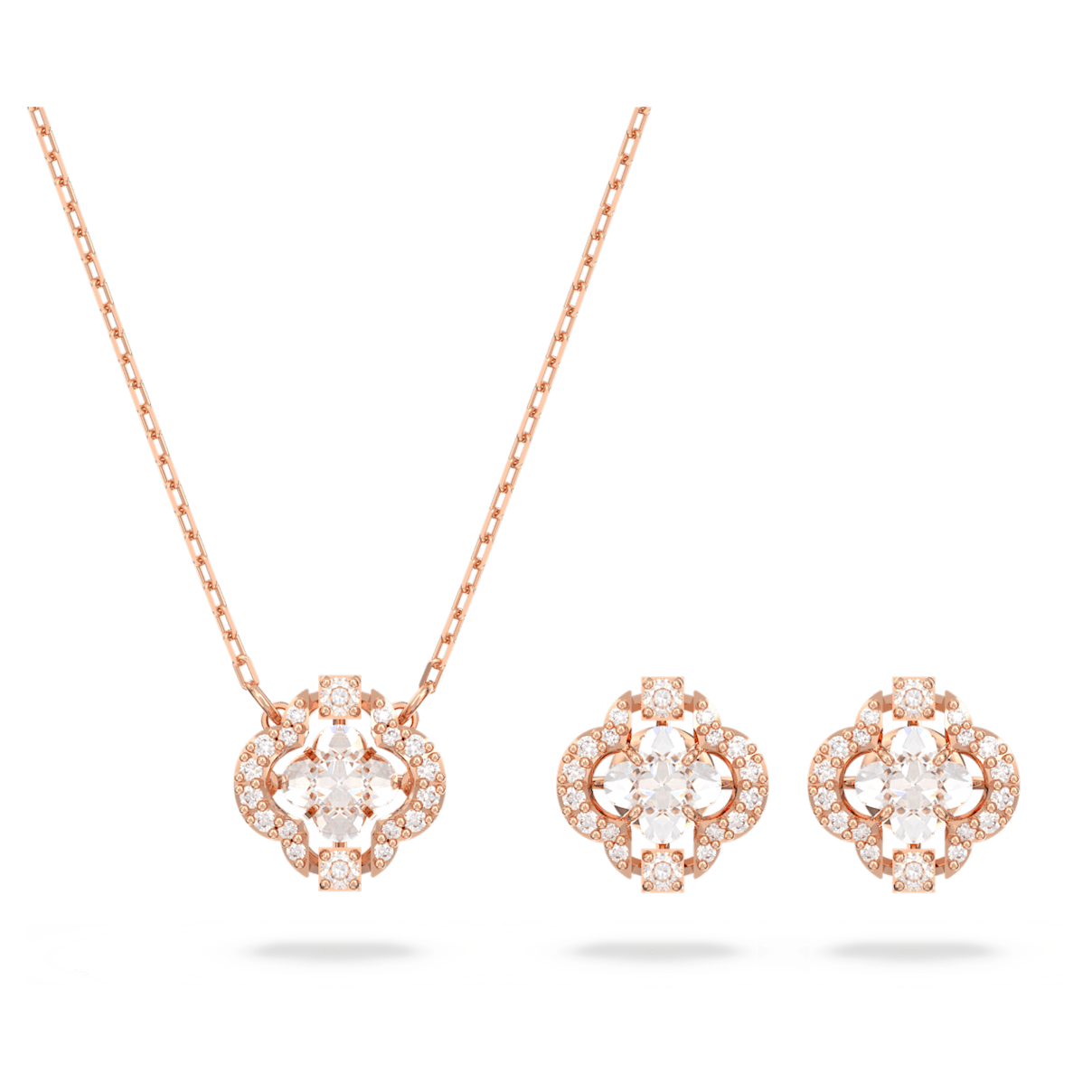 

Swarovski Sparkling Dance 套装, 混合切割, 幸运草, 白色, 镀玫瑰金色调