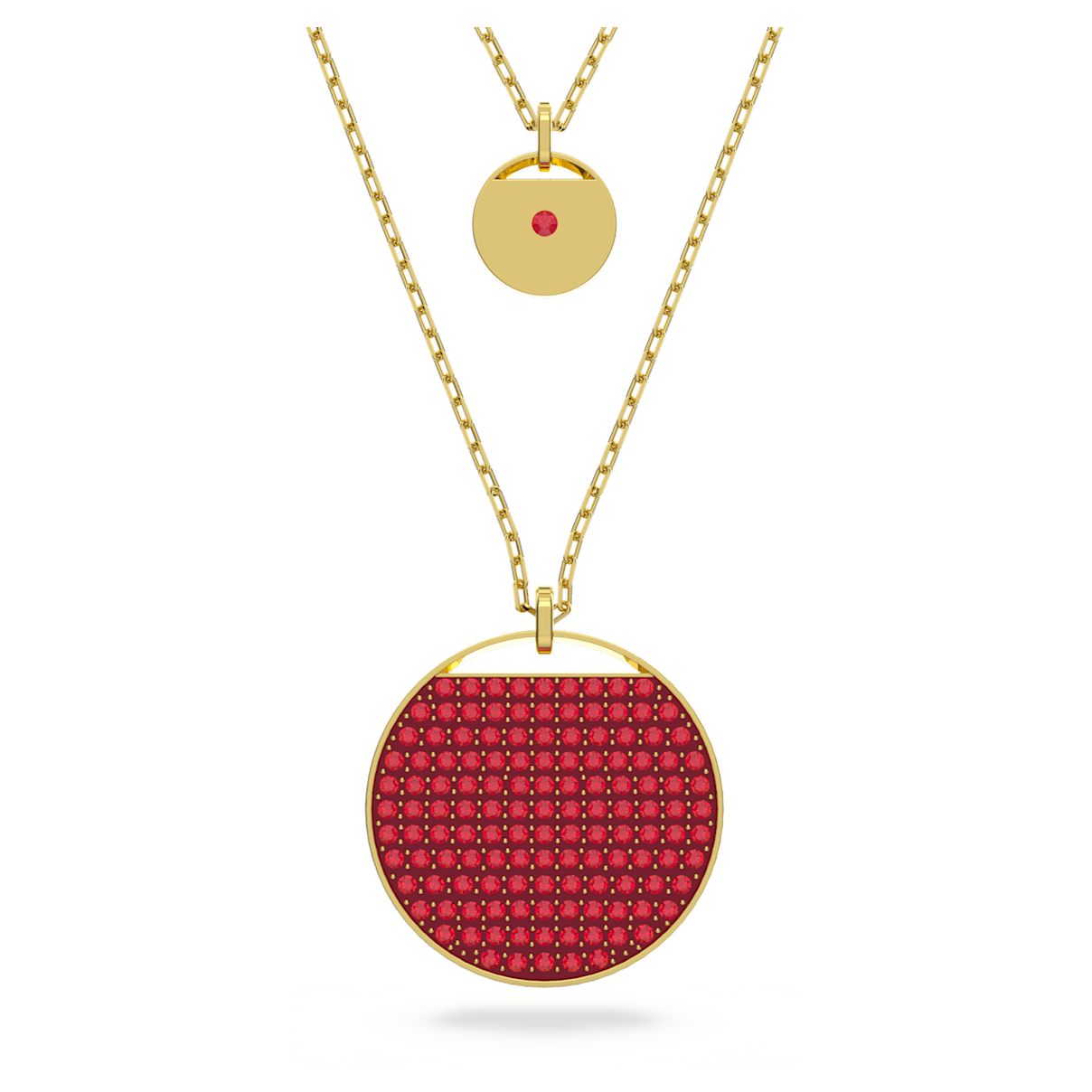 

Swarovski Ginger layered pendant, Red, Gold-tone plated