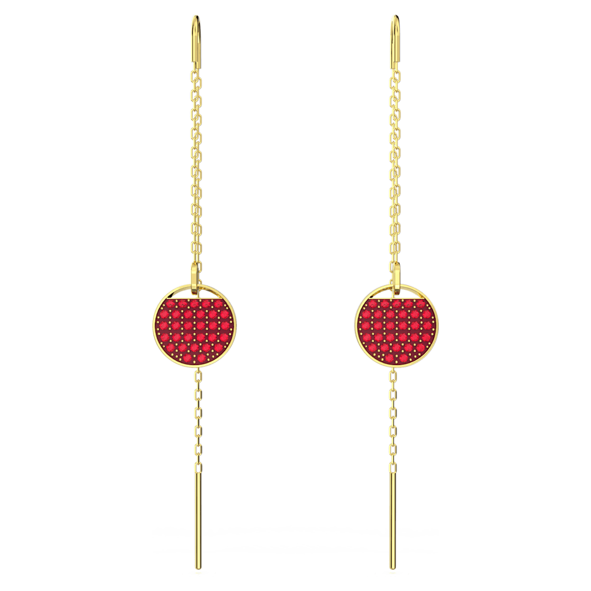

Swarovski Ginger 水滴形耳环, 短, 红色, 镀金色调