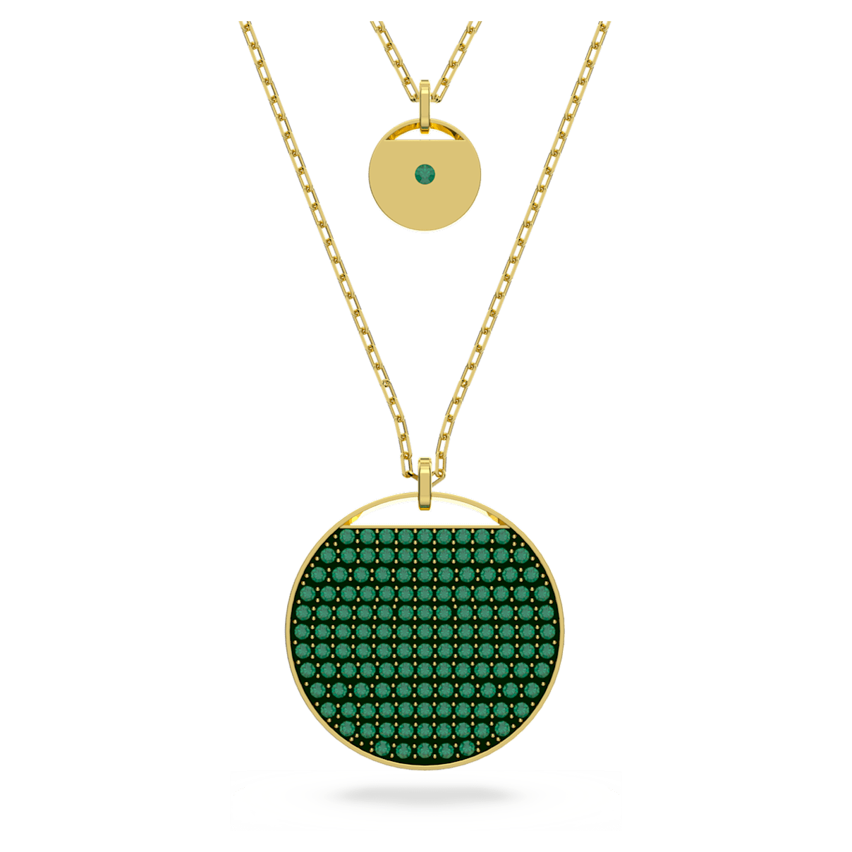 

Swarovski Ginger layered pendant, Green, Gold-tone plated