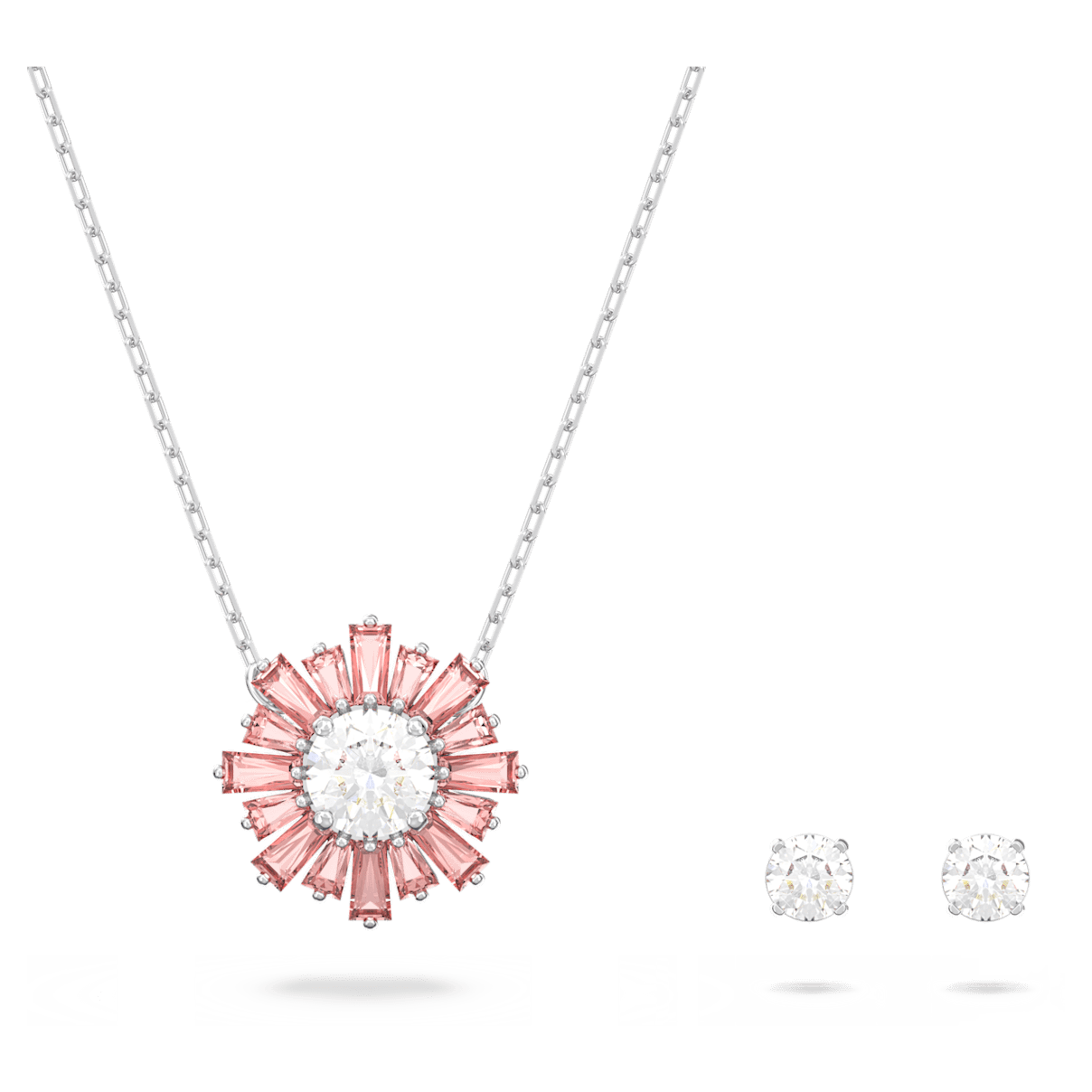 

Swarovski Sunshine 套装, 混合切割, 太阳, 粉红色, 镀铑
