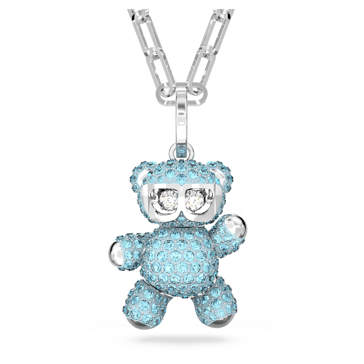 

Swarovski Teddy 链坠, 熊, 蓝色, 镀铑