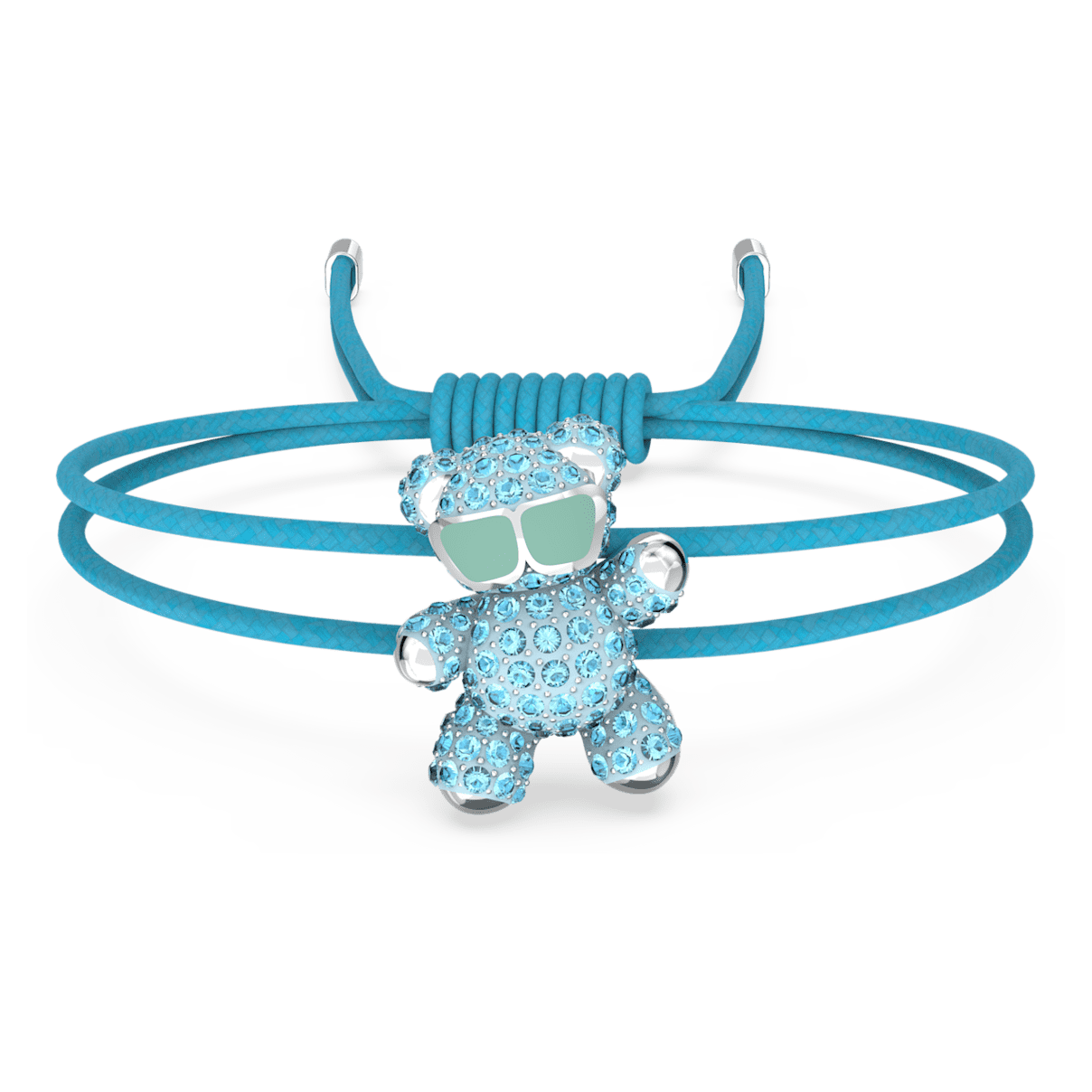 

Swarovski Teddy 手链, 熊, 蓝色, 镀铑