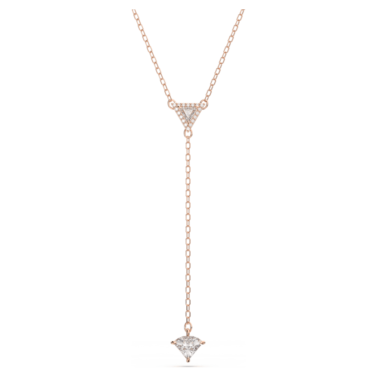 

Swarovski Ortyx Y形项链, 三角形切割, 白色, 镀玫瑰金色调