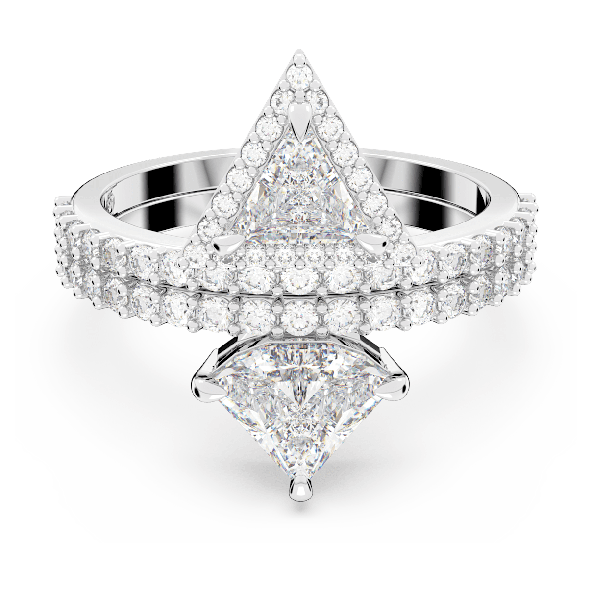 

Swarovski Ortyx 戒指, 混合切割, 白色, 镀铑