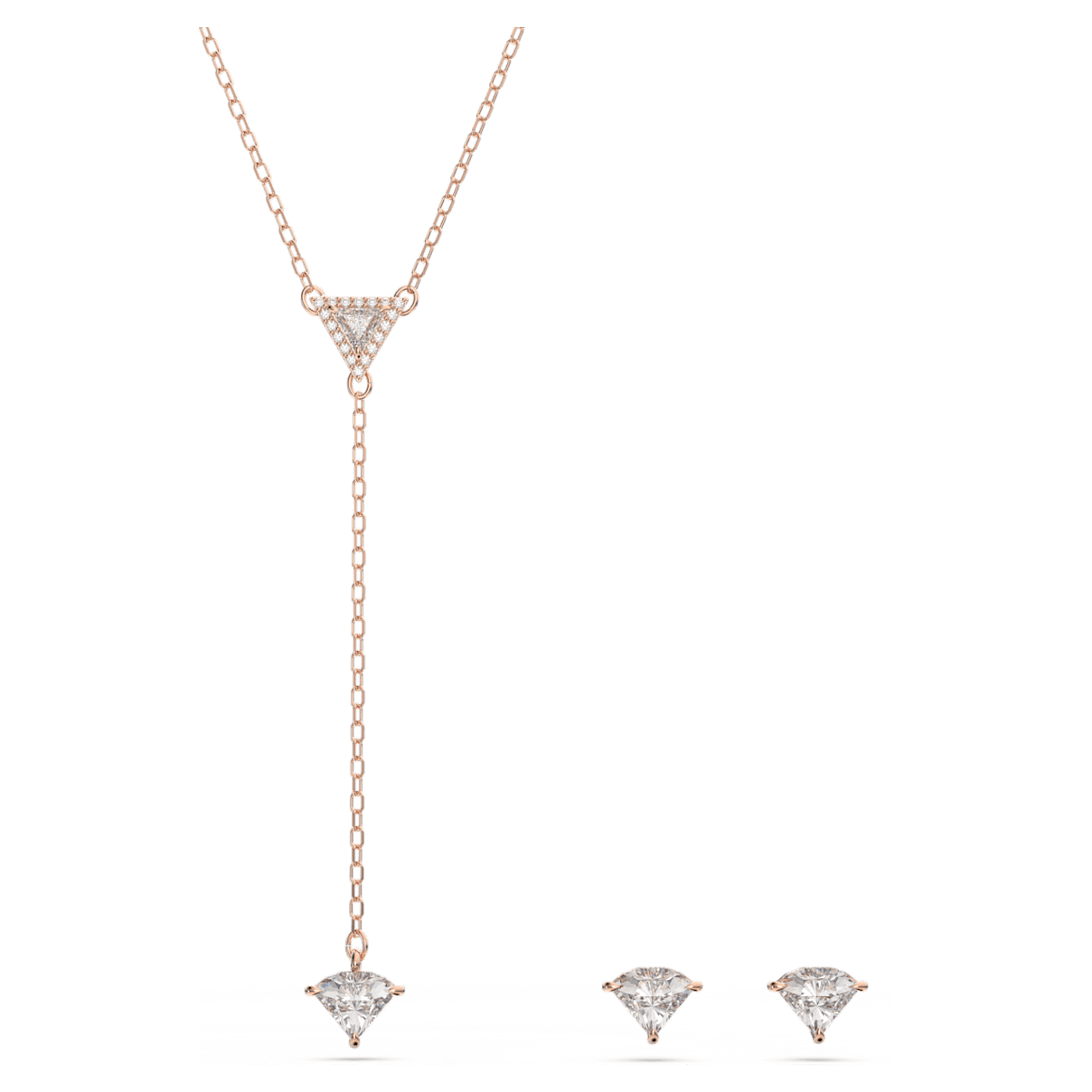 

Swarovski Ortyx 套装, 三角形切割, 白色, 镀玫瑰金色调