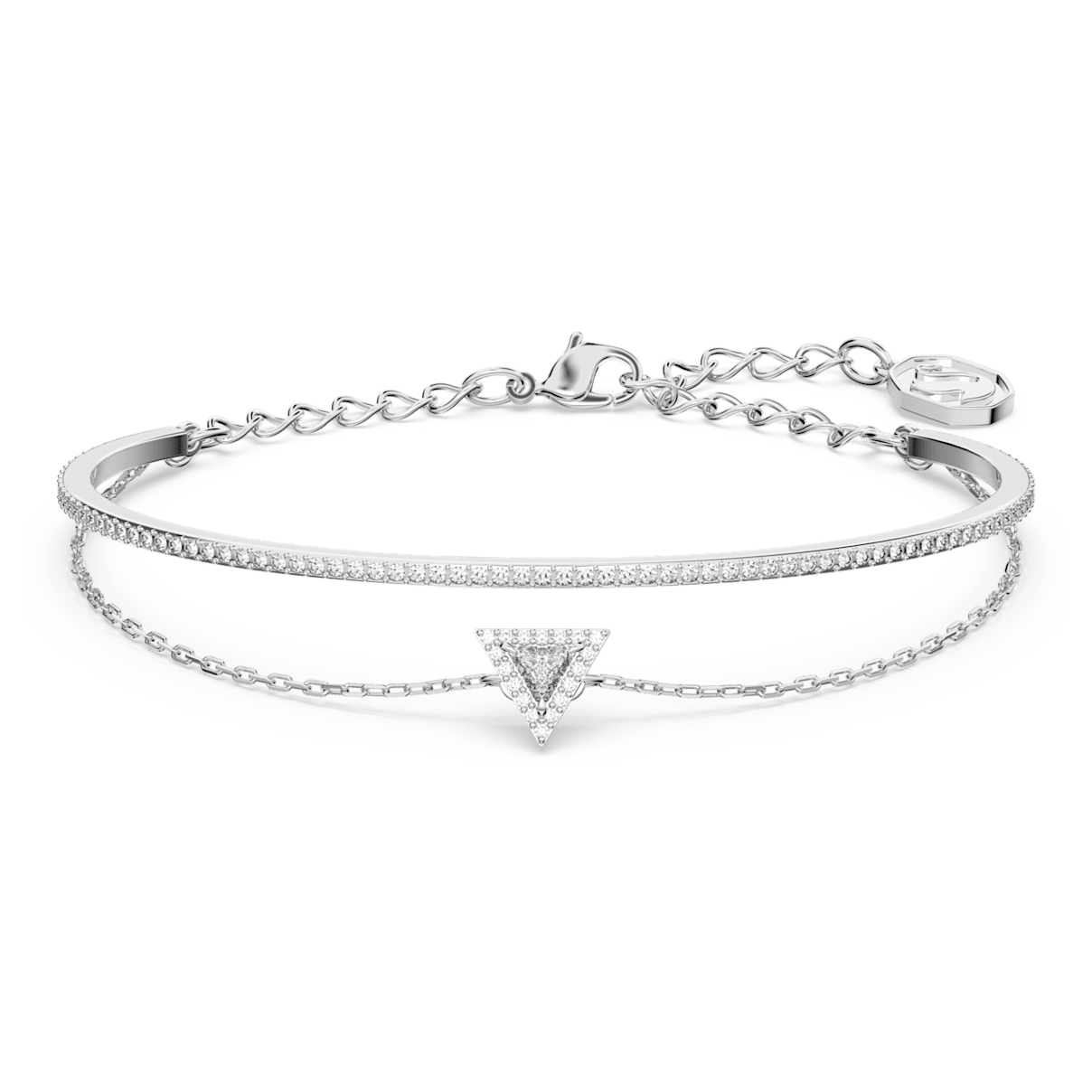 

Swarovski Ortyx 手链, 三角形切割, 密镶, 白色, 镀铑
