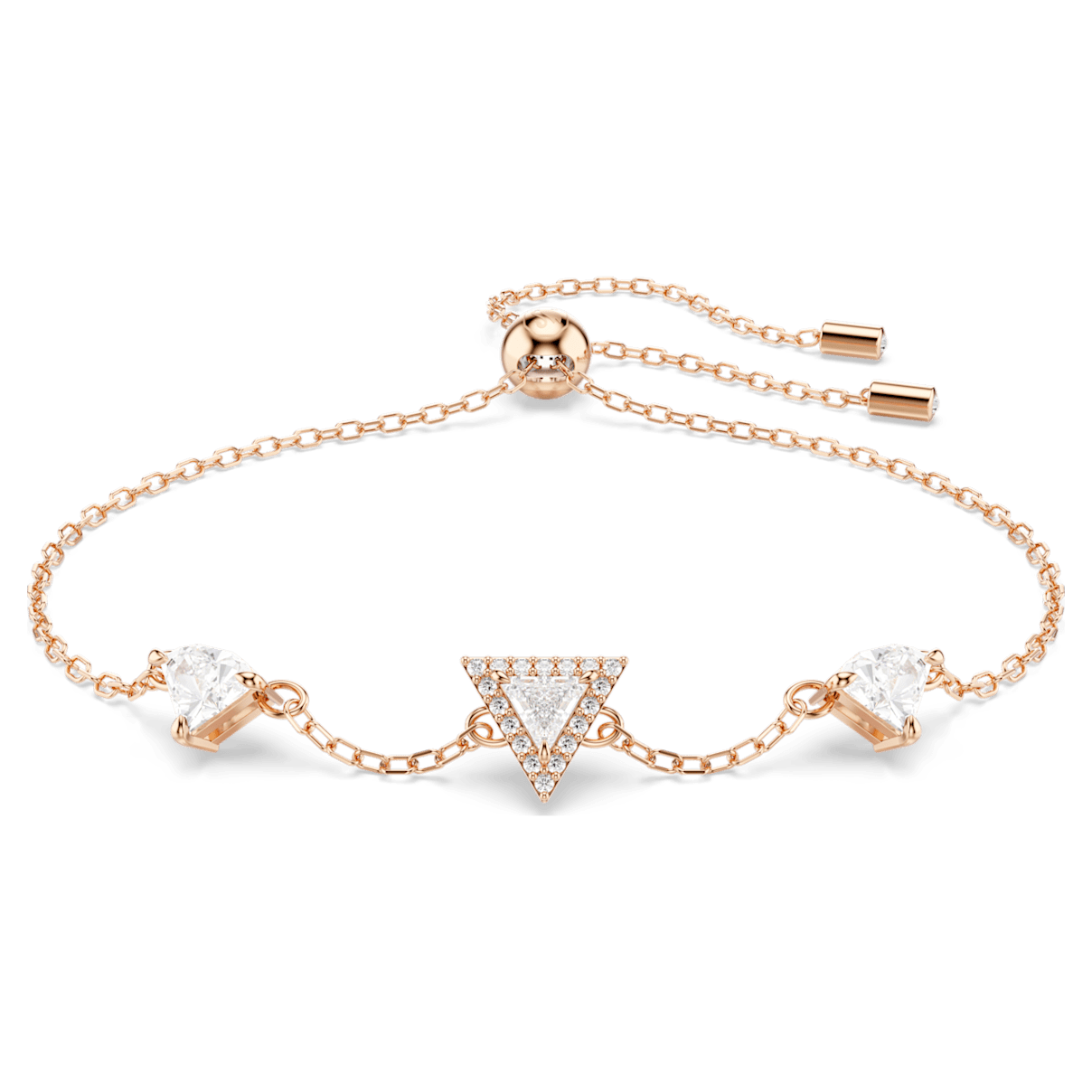 

Swarovski Ortyx 手链, 三角形切割, 白色, 镀玫瑰金色调