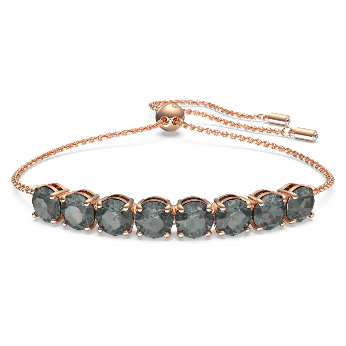 

Swarovski Exalta bracelet, Round cut, Black, Rose gold-tone plated
