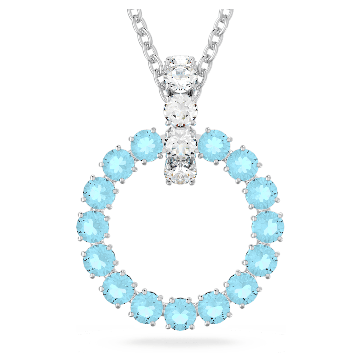 

Swarovski Exalta 链坠, 圆形切割, 蓝色, 镀铑
