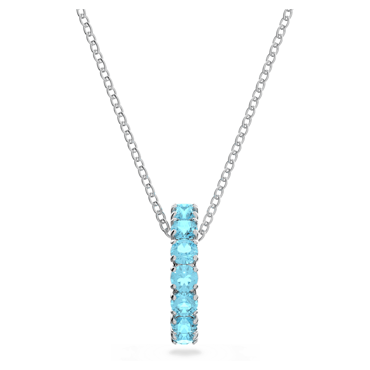 

Swarovski Exalta 链坠, 圆形切割, 蓝色, 镀铑