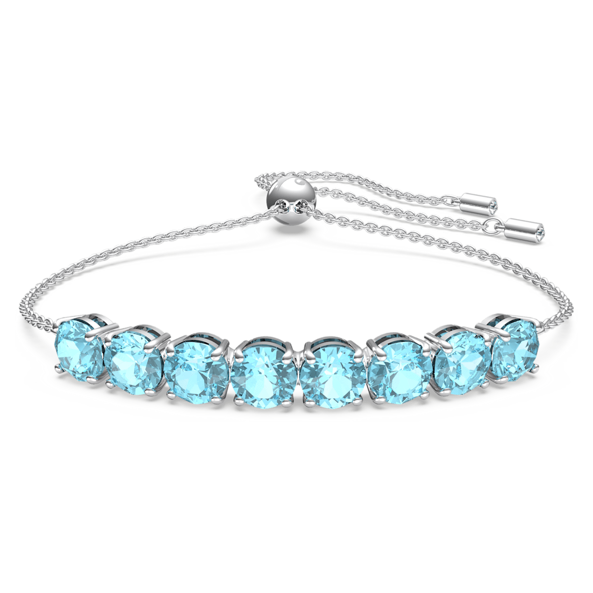 

Swarovski Exalta 手链, 圆形切割, 蓝色, 镀铑