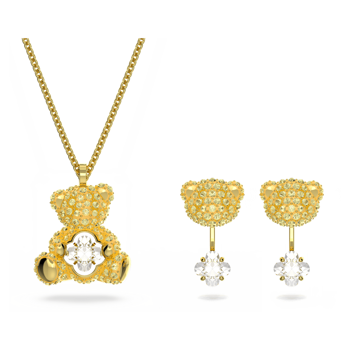 

Swarovski Teddy 套装, 熊, 黄色, 镀金色调
