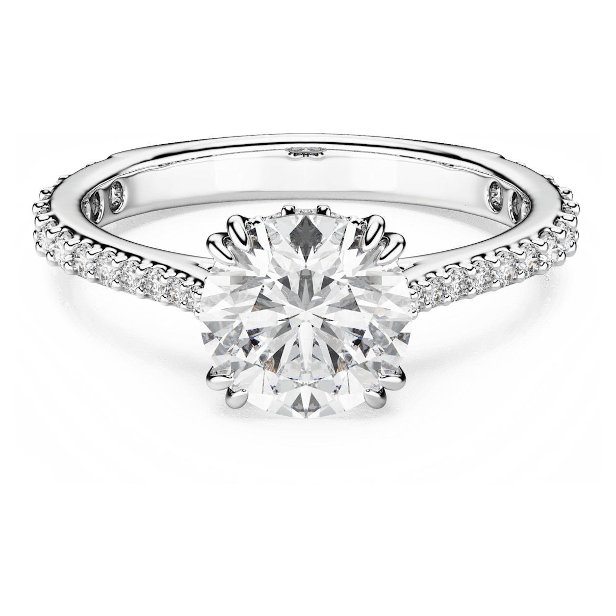 

Swarovski Constella 个性戒指, 公主切割，密镶, 白色, 镀铑