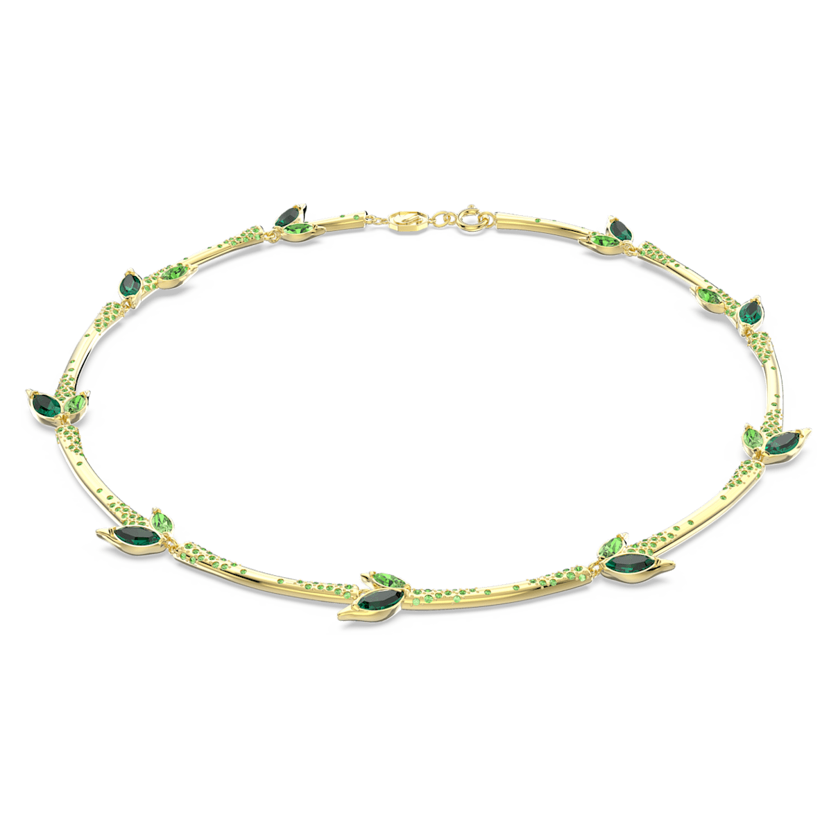 

Swarovski Dellium 项链, 竹子, 绿色, 镀金色调