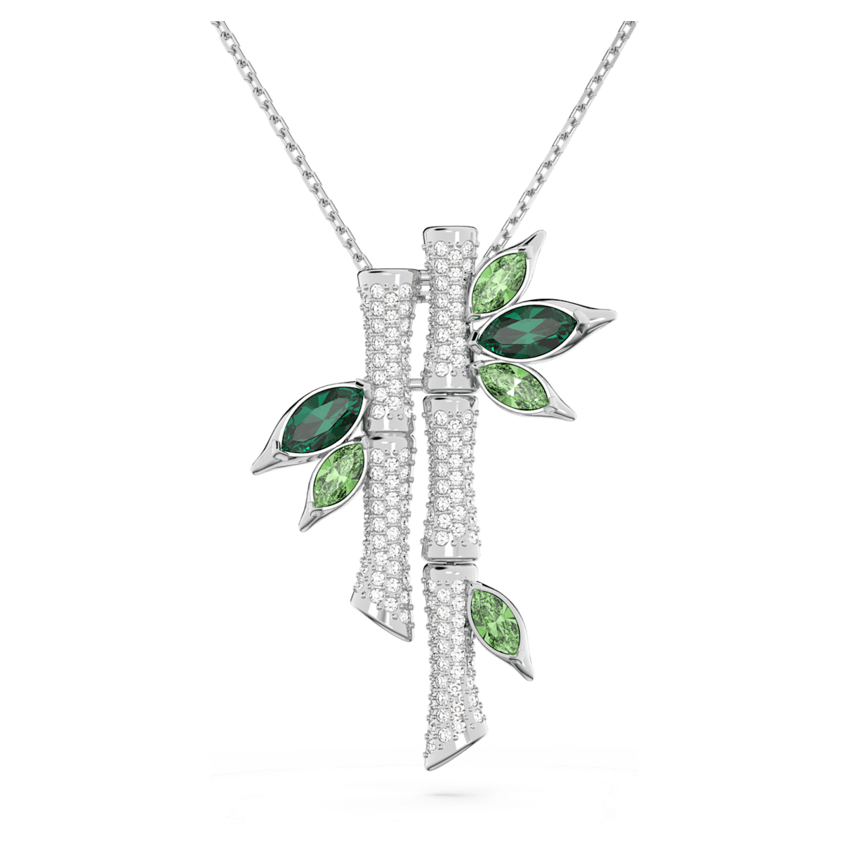 

Swarovski Dellium 项链, 竹子, 绿色, 镀铑