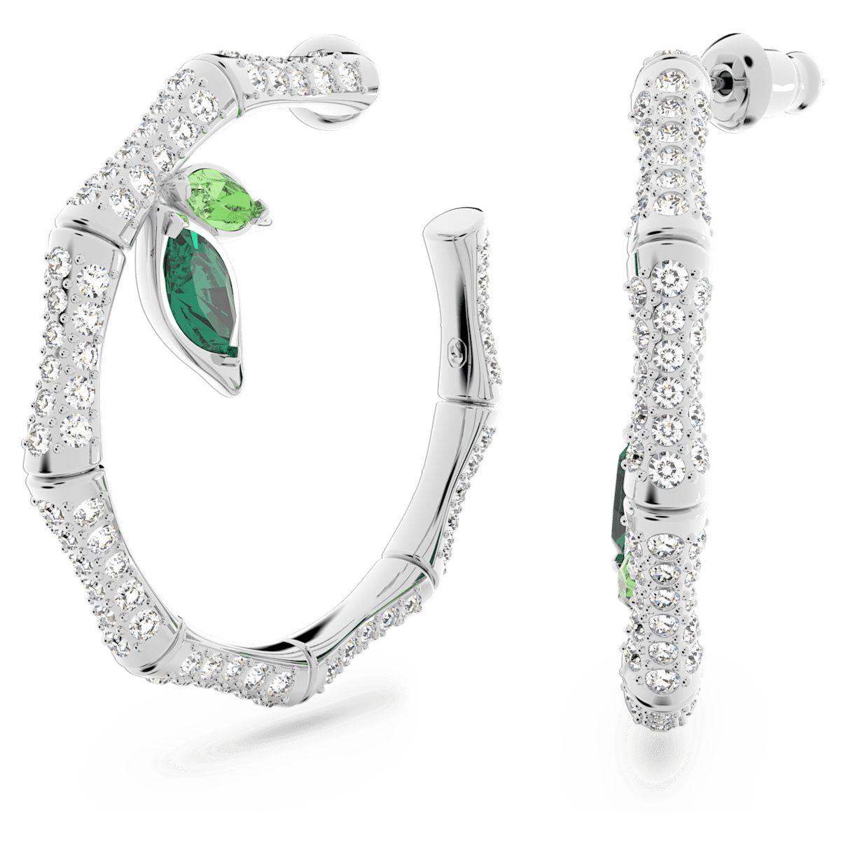 

Swarovski Dellium 大圈耳环, 竹子, 绿色, 镀铑