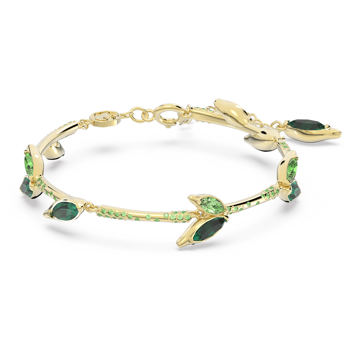 

Swarovski Dellium 手链, 竹子, 绿色, 镀金色调
