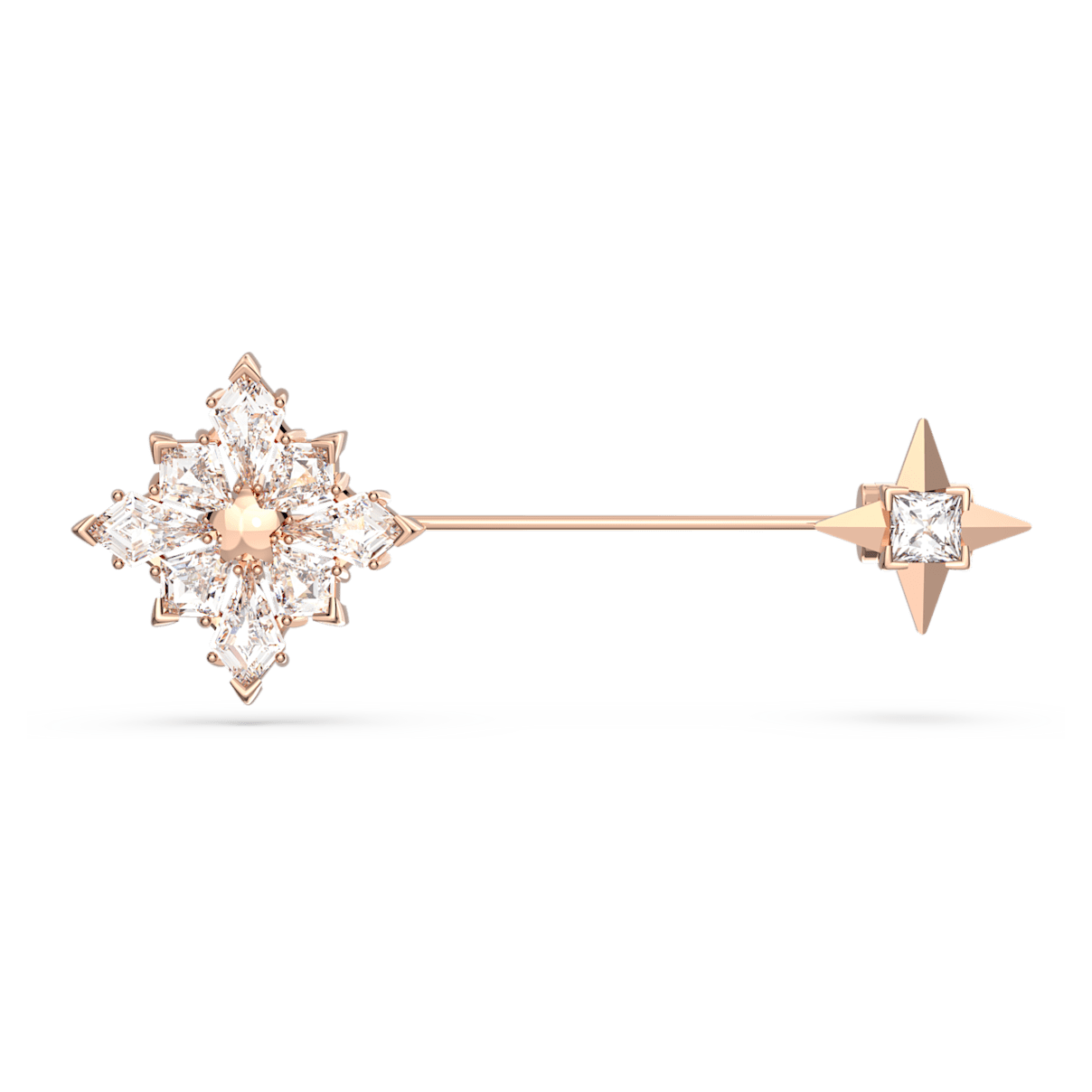 

Swarovski Stella 胸针, 风筝型切割, 星星, 白色, 镀玫瑰金色调