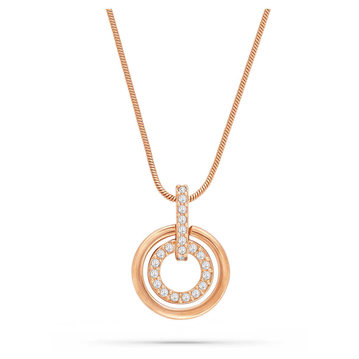 

Swarovski Circle 链坠, 圆形, 白色, 镀玫瑰金色调