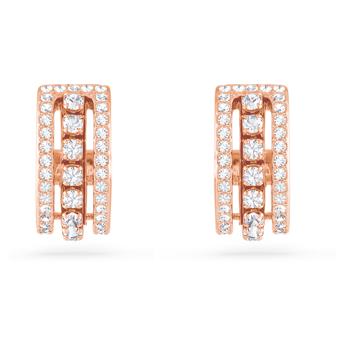 

Swarovski Further 大圈耳环, 白色, 镀玫瑰金色调