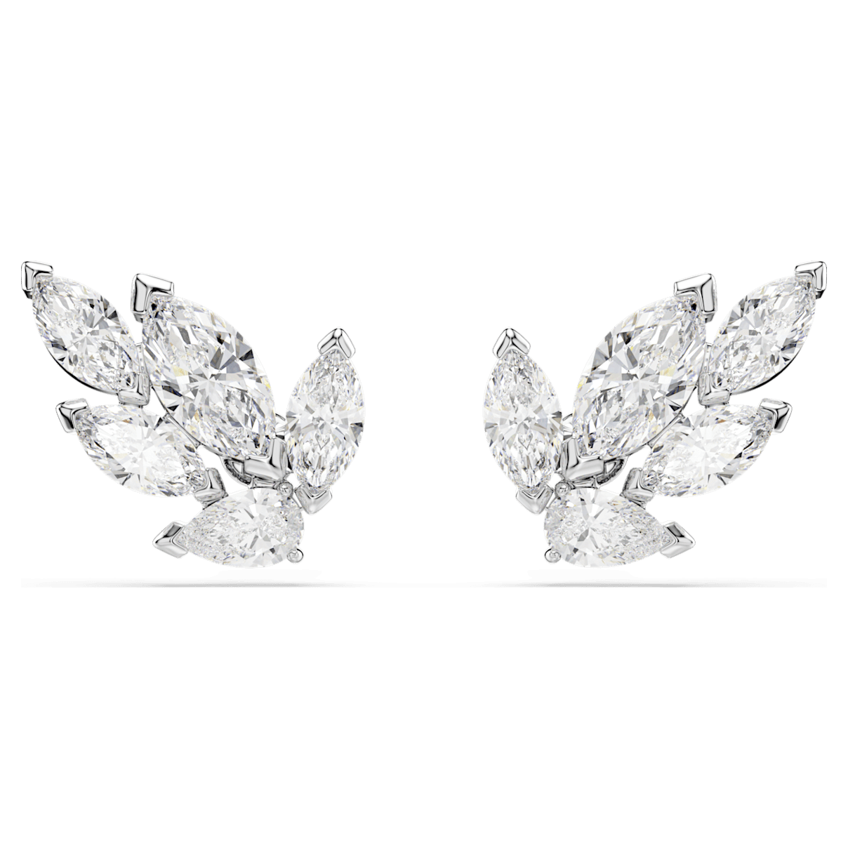 

Swarovski Louison 耳钉, 叶子, 白色, 镀铑
