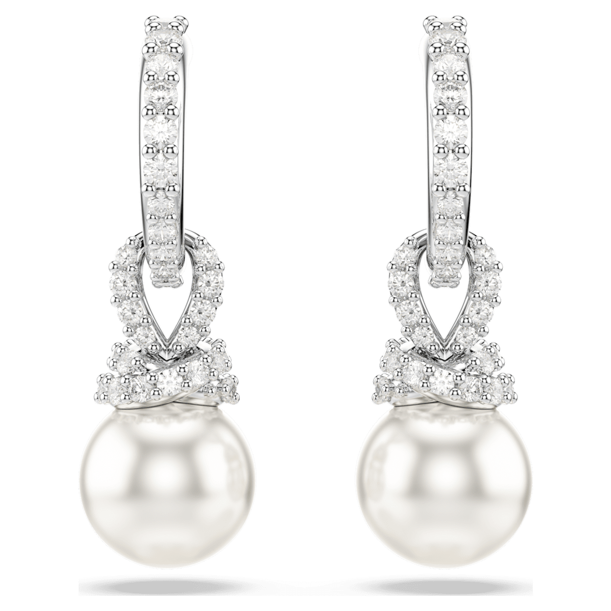 

Swarovski Originally 水滴形耳环, 白色, 镀铑