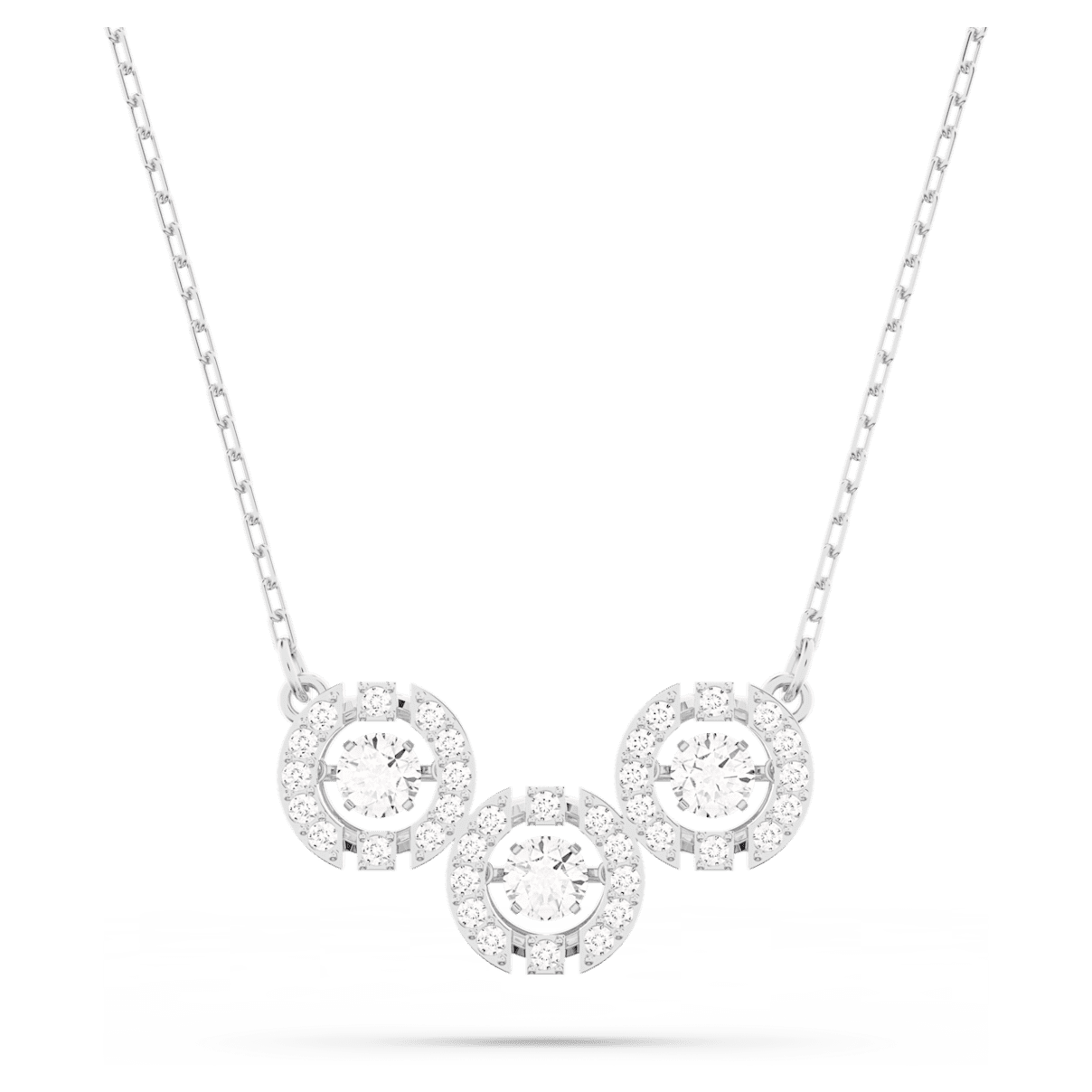 

Swarovski Sparkling Dance 项链, 白色, 镀铑