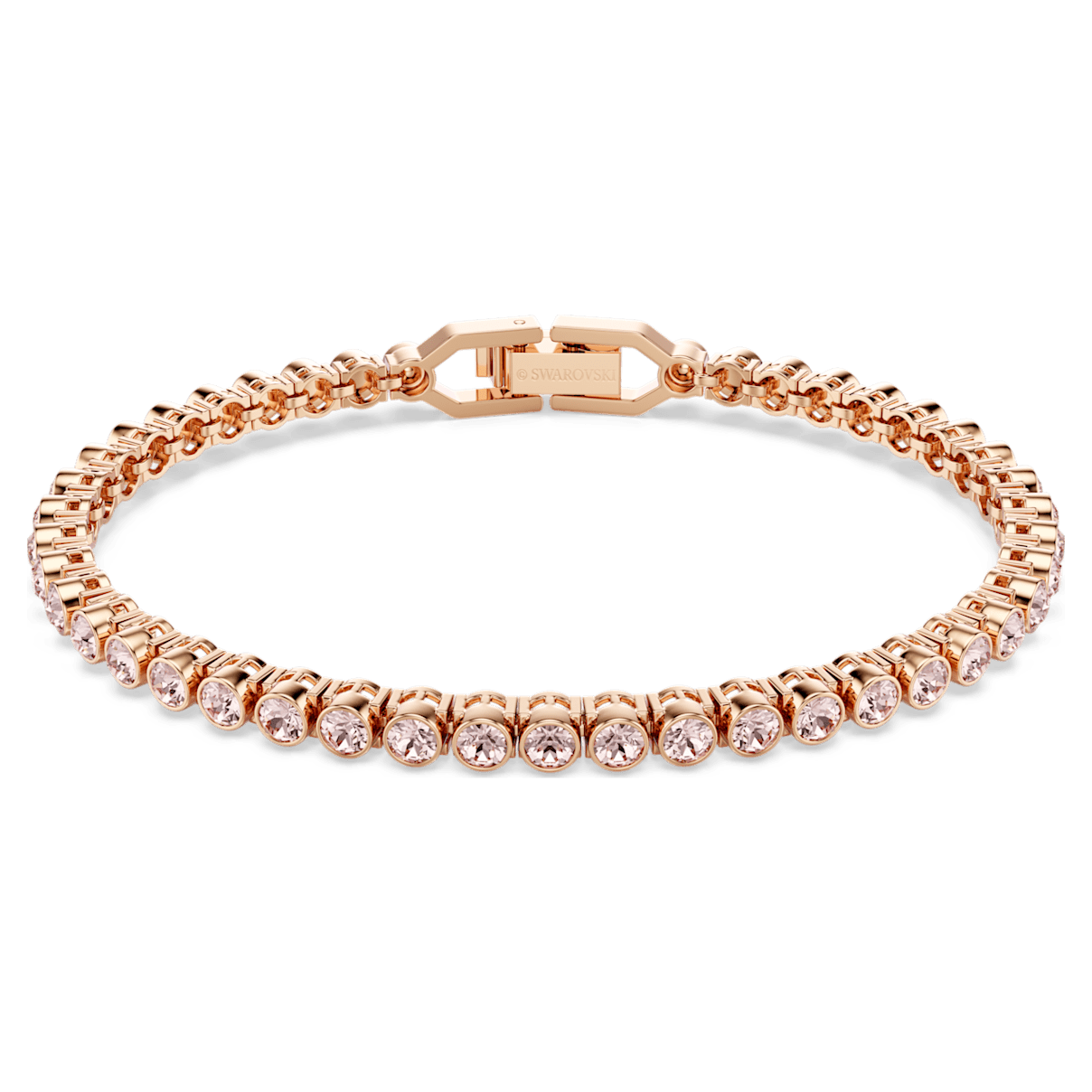 

Swarovski Emily 手链, 圆形切割, 粉红色, 镀玫瑰金色调