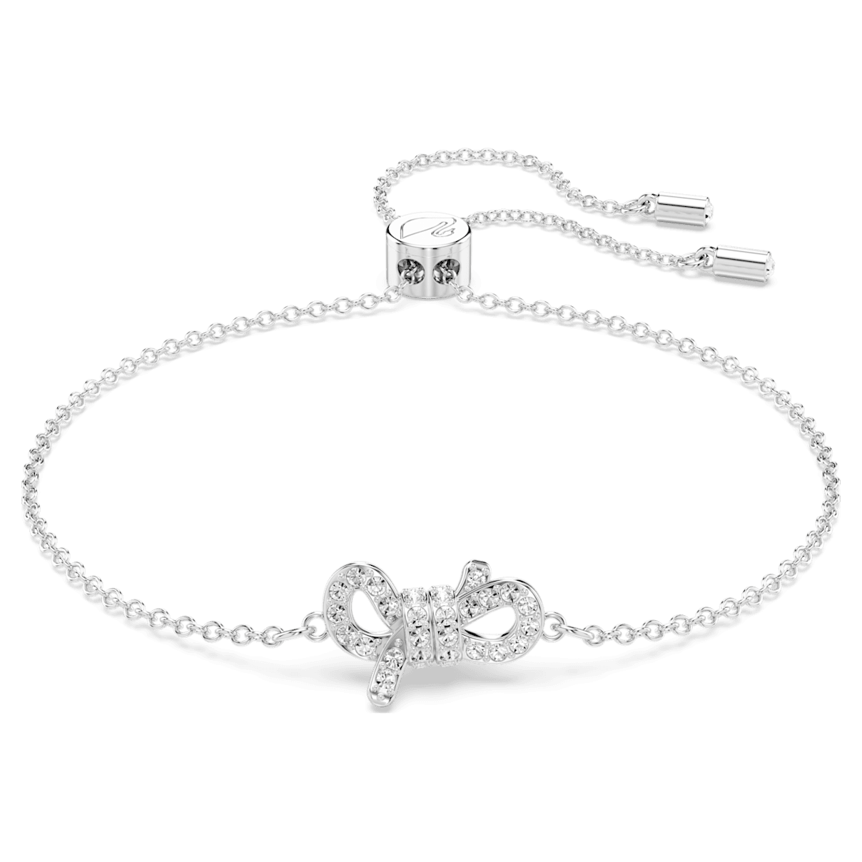 

Swarovski Lifelong Bow 手链, 蝴蝶结, 白色, 镀铑