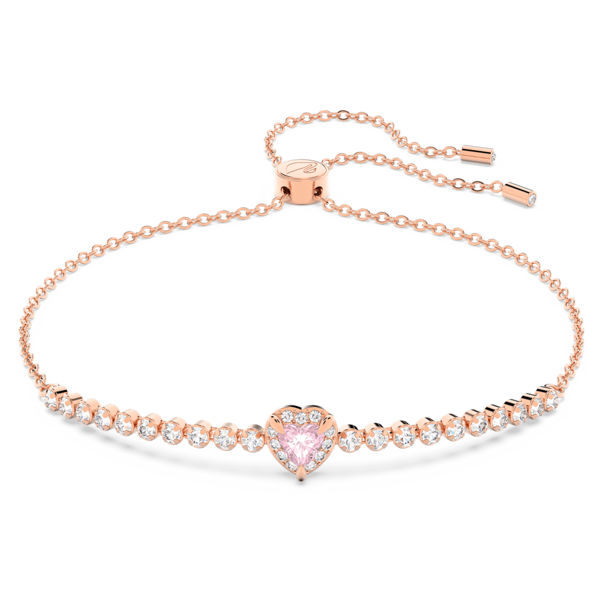 

Swarovski One 手链, 心形, 粉红色, 镀玫瑰金色调