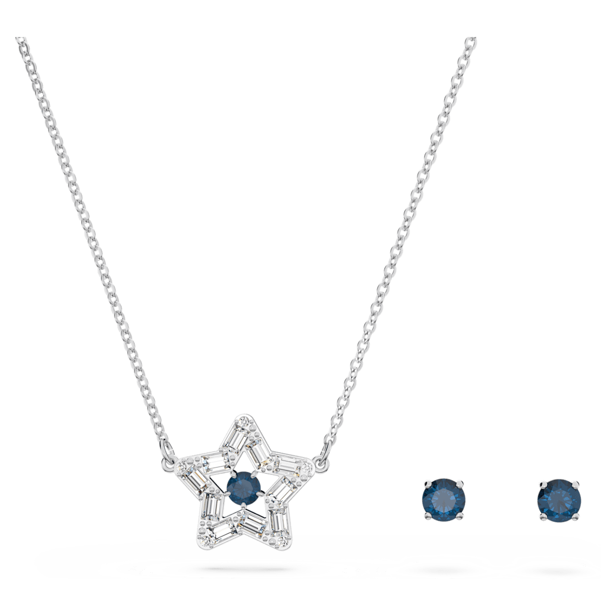 

Swarovski Stella 套装, 混合切割, 星星, 蓝色, 镀铑
