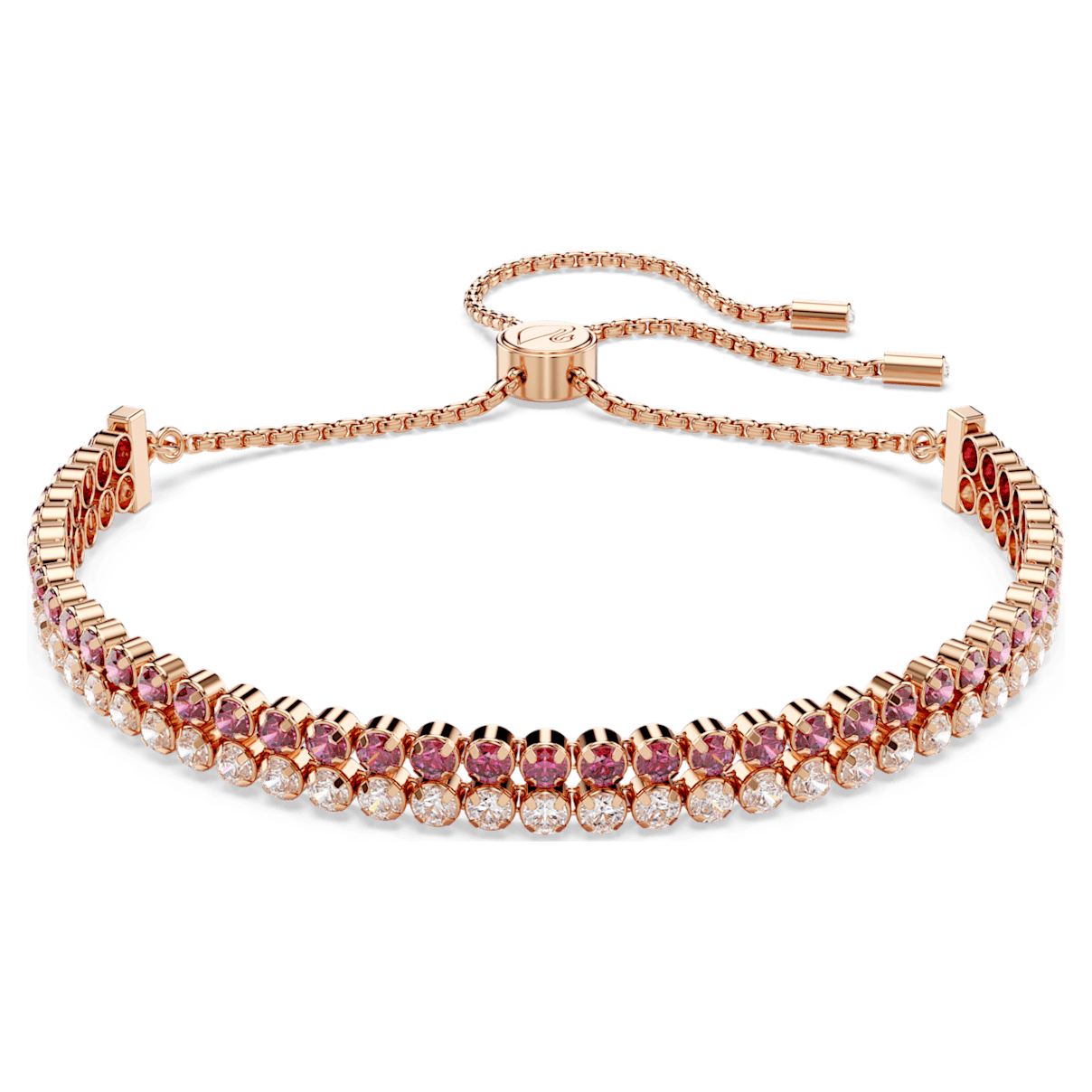 

Swarovski Subtle 手链, 红色, 镀玫瑰金色调