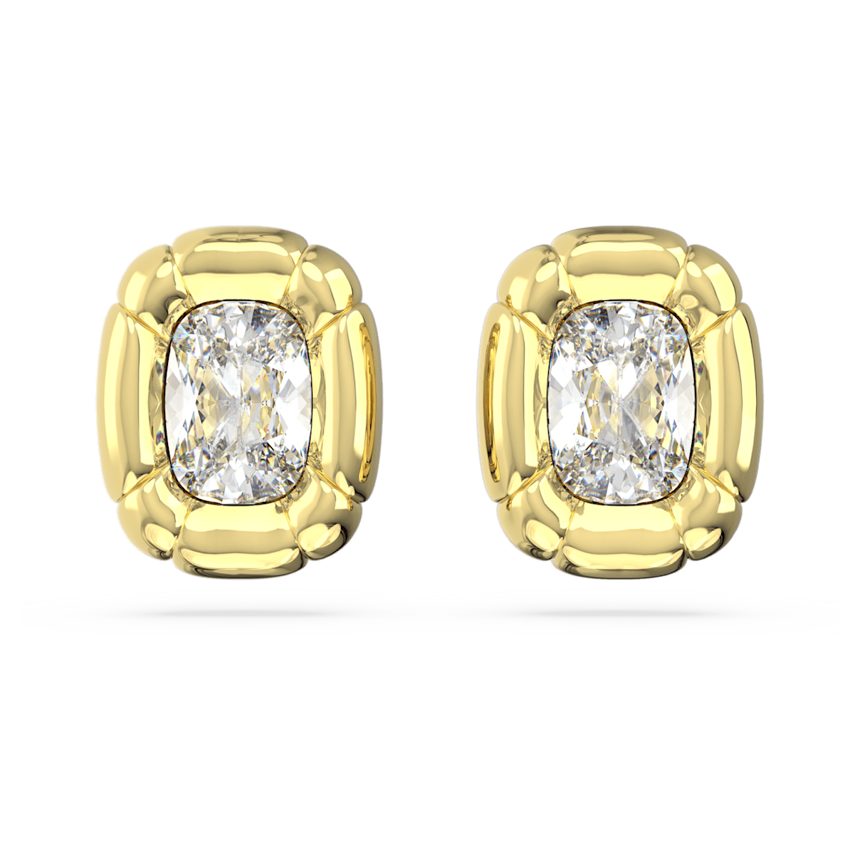

Swarovski Dulcis 夹式耳环, 枕形切割, 金色, 镀金色调