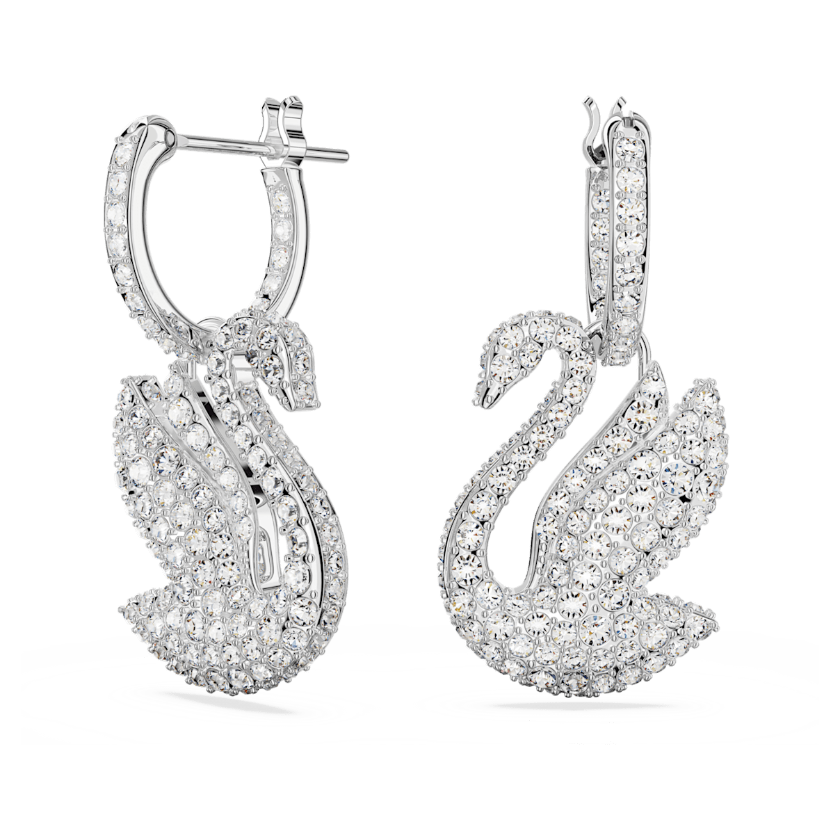 

Swarovski Iconic Swan 水滴形耳环, 天鹅, 白色, 镀铑
