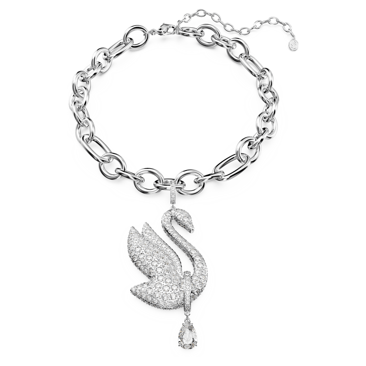 

Swarovski Iconic Swan 束颈项链, 天鹅, 白色, 镀铑