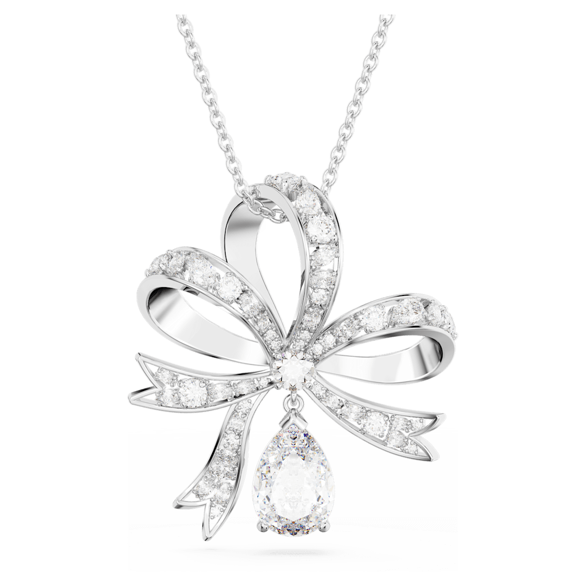 

Swarovski Volta 链坠, 蝴蝶结, 大码, 白色, 镀铑