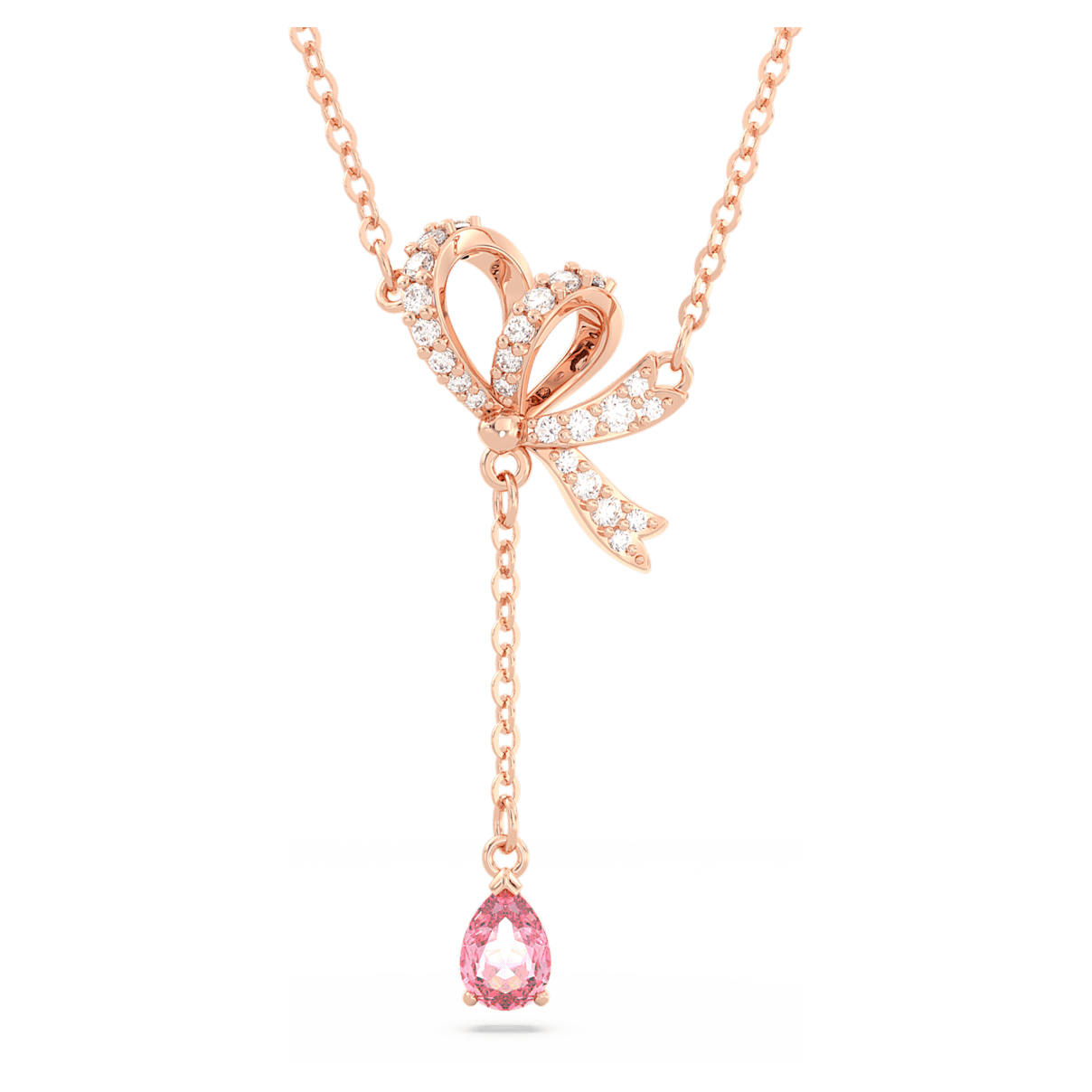 

Swarovski Volta Y 型链坠, 蝴蝶结, 粉红色, 镀玫瑰金色调