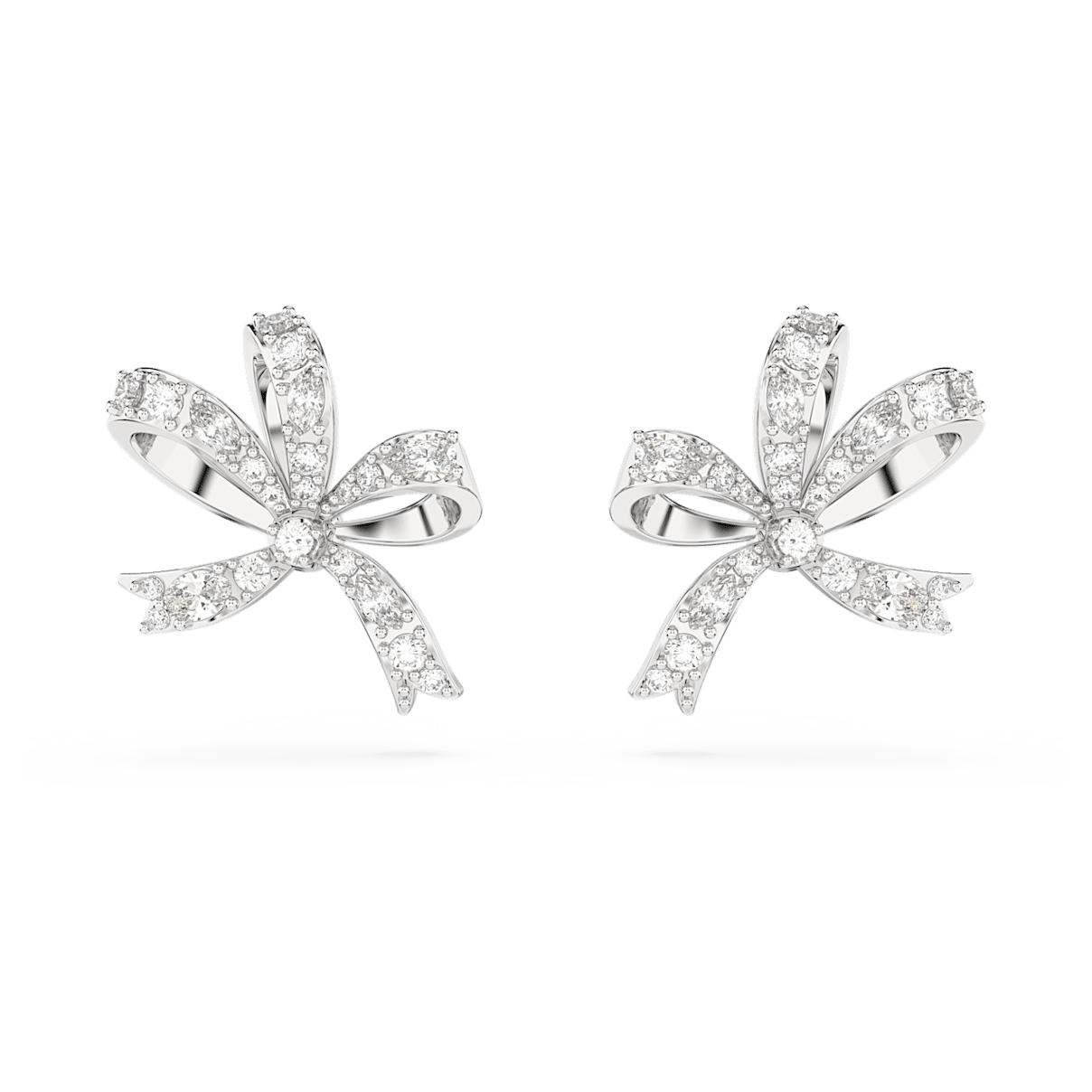 

Swarovski Volta 耳钉, 蝴蝶结, 小码, 白色, 镀铑