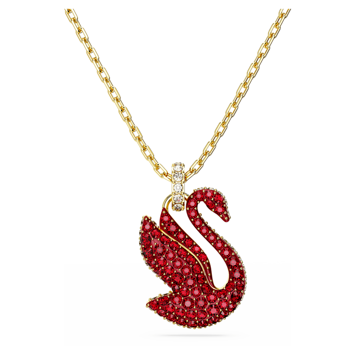 

Swarovski Iconic Swan 链坠, 天鹅, 小码, 红色, 镀金色调