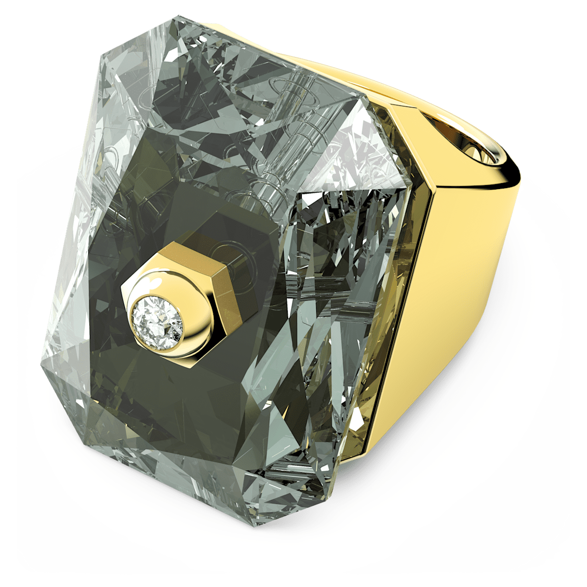 

Swarovski Numina 个性戒指, 八角形切割, 灰色, 镀金色调