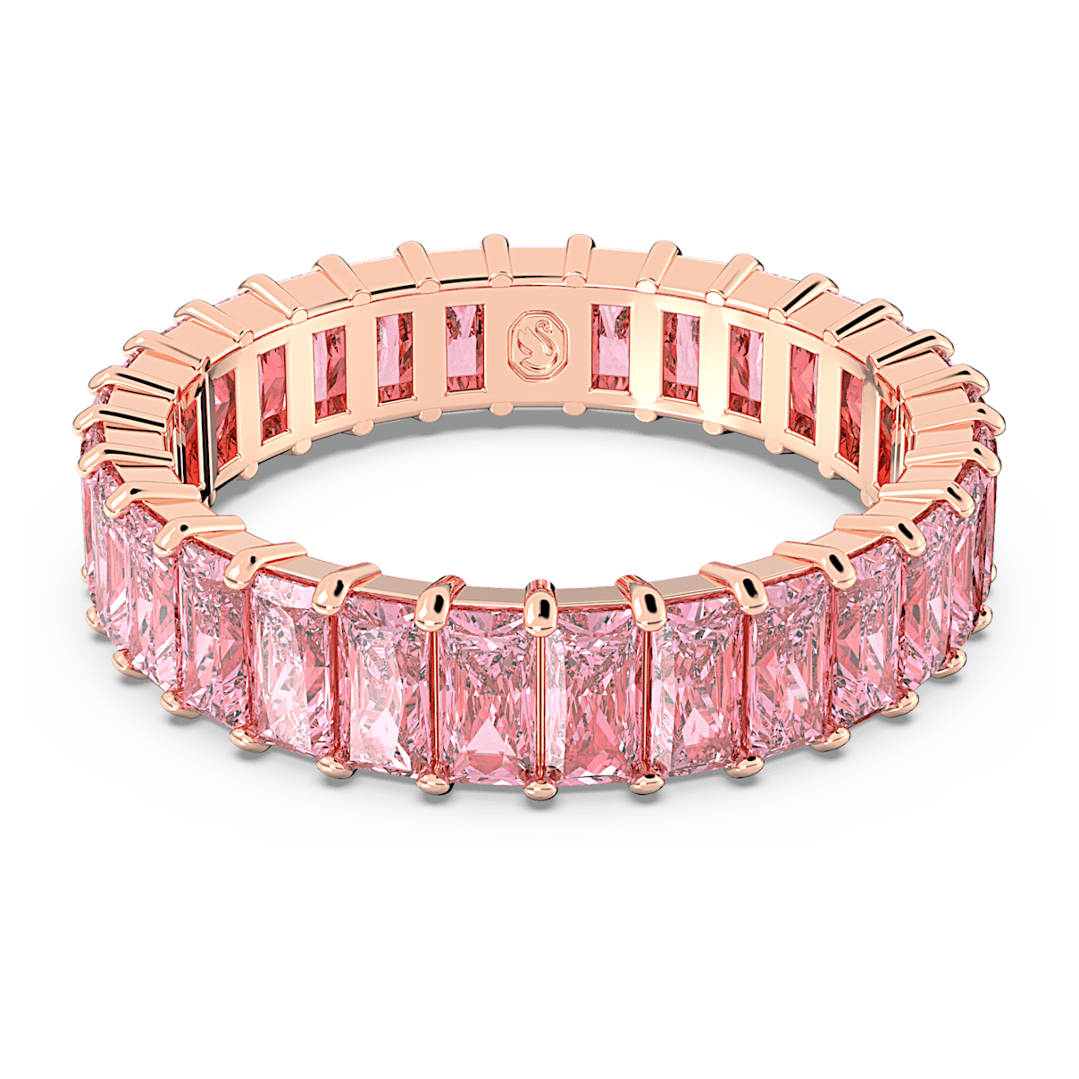 

Swarovski Matrix 戒指, 长方形切割, 粉红色, 镀玫瑰金色调